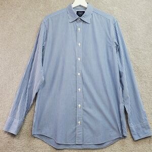 Charles Tyrwhitt Shirt Mens Medium Multi Blue Striped Cotton Slim Fit Button Up